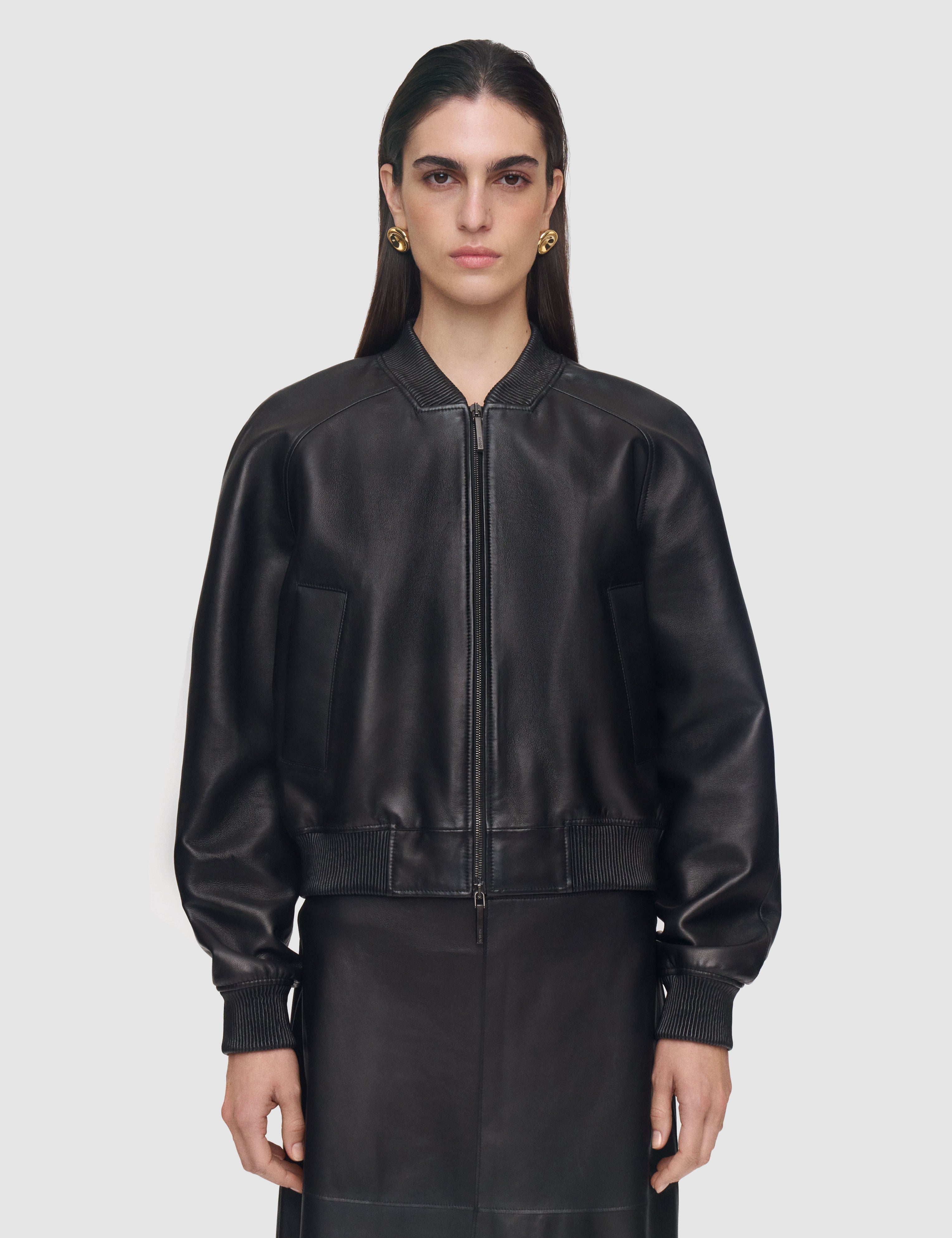 Black Quinn Soft Nappa Leather Jacket - Joseph