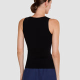 Black Rana Silk Stretch Tank Top - Joseph