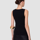 Black Rana Silk Stretch Tank Top - Joseph