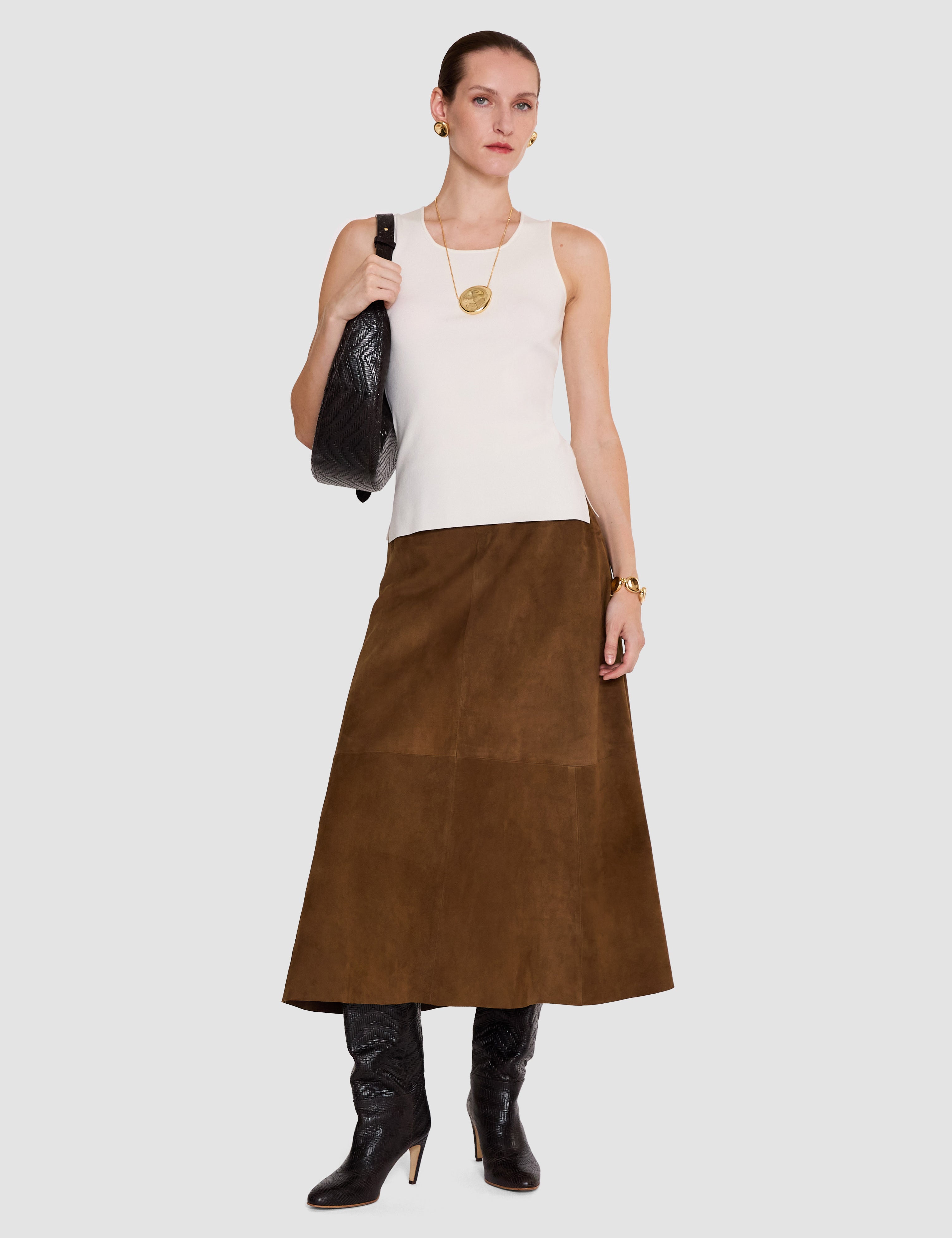 Ivory Rana Silk Stretch Tank Top - Joseph