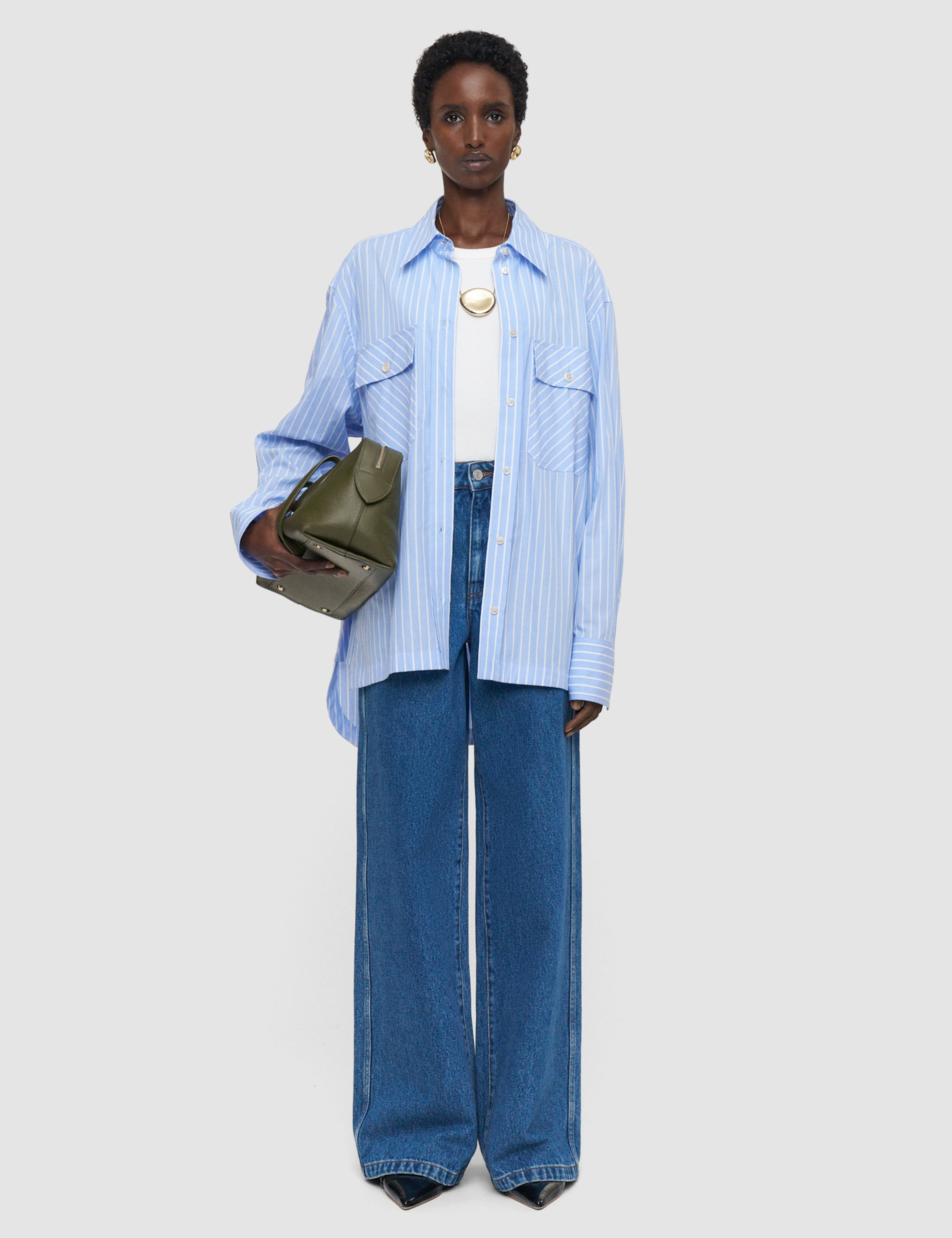 Blue Ranya Cotton Stripe Shirt - Joseph