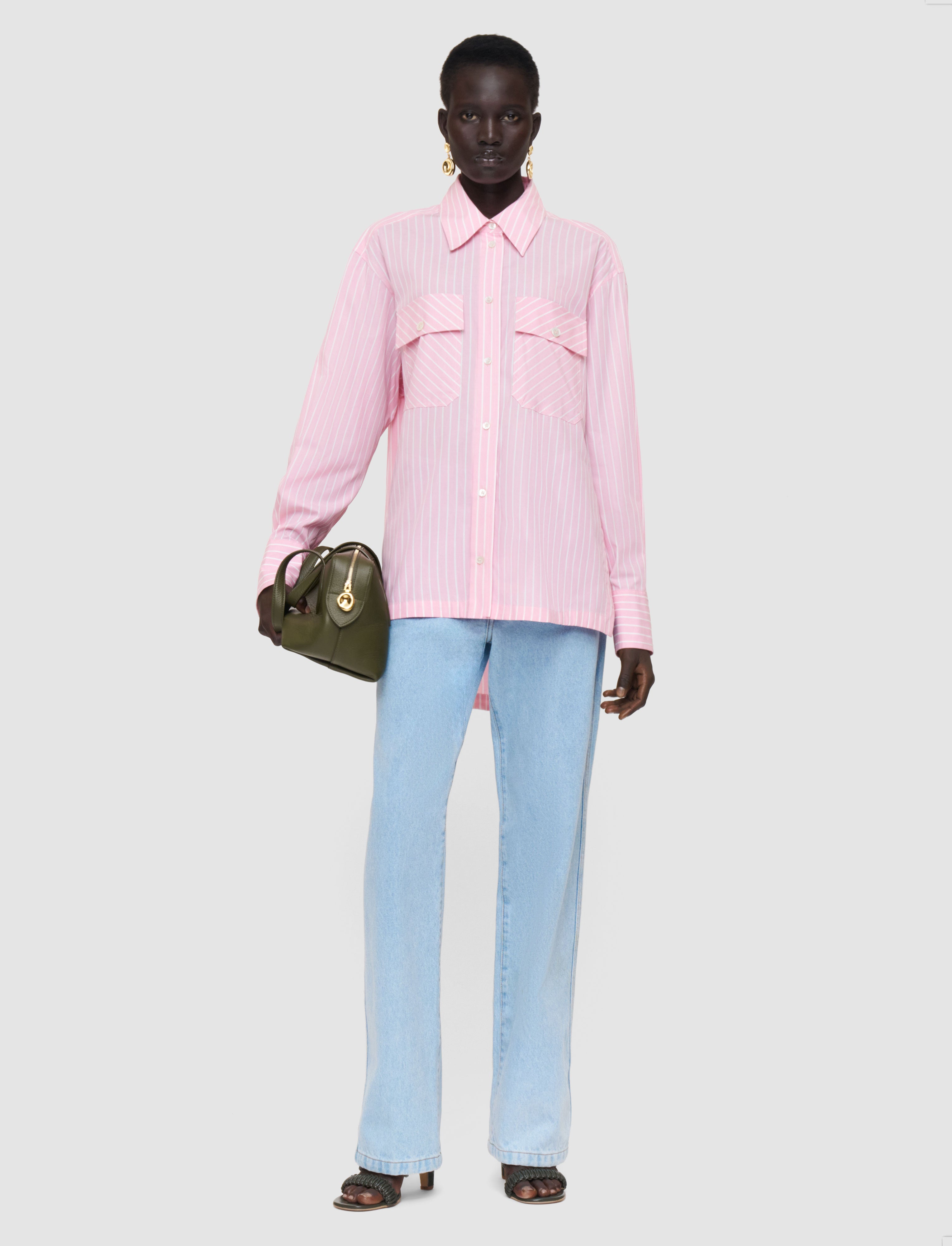 rose-chemise-ranya-en-coton-a-rayures-JOSEPH