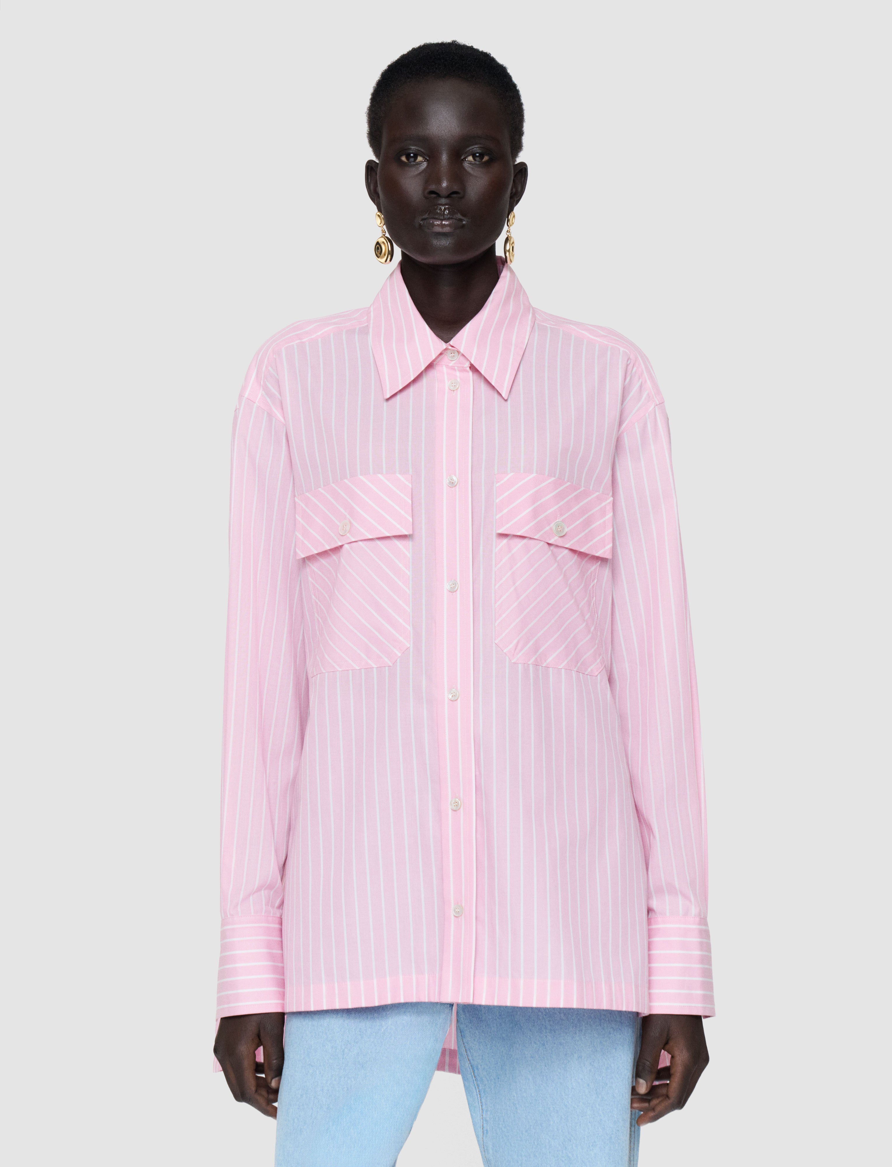 rose-chemise-ranya-en-coton-a-rayures-JOSEPH