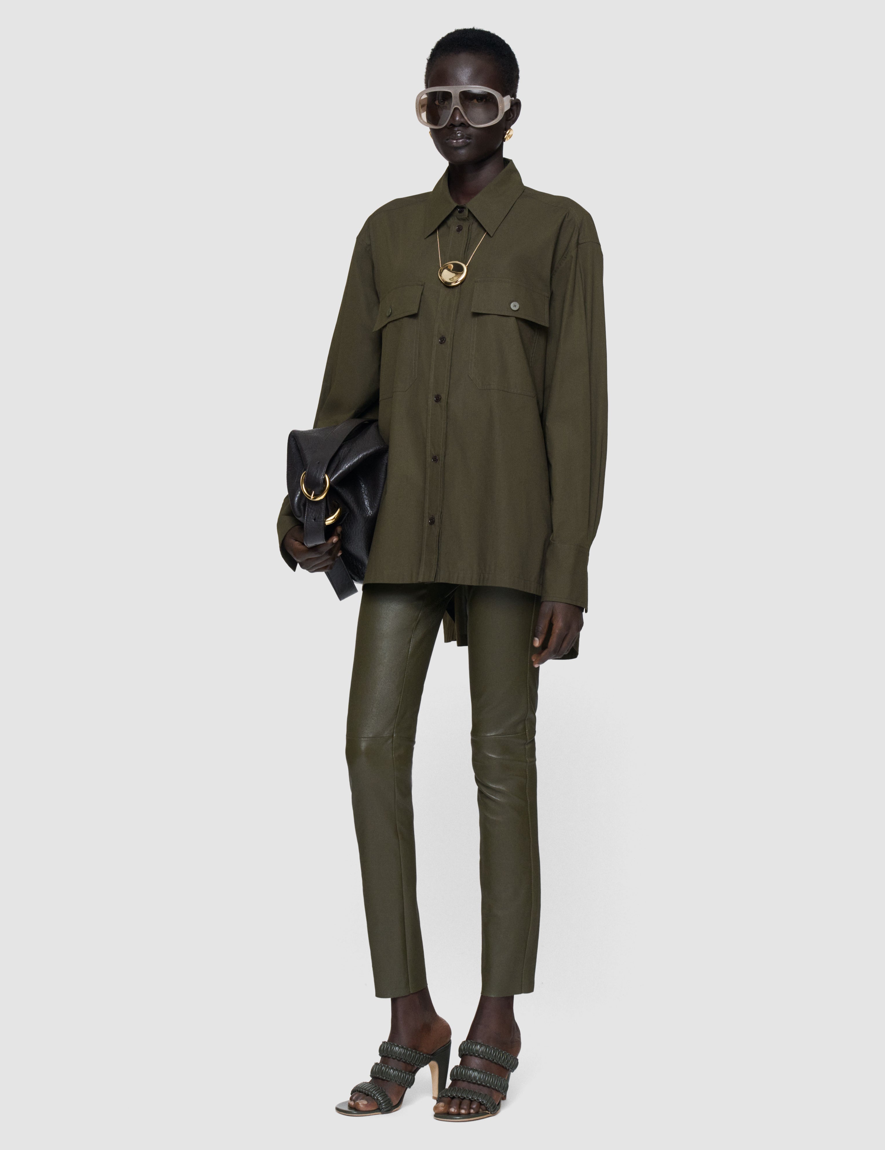 Green Ranya Poplin Cotton Shirt - Joseph