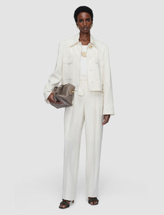 White Rayen Viscose Tailoring Trousers - Joseph