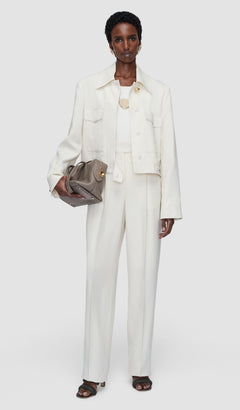 White Rayen Viscose Tailoring Trousers - Joseph