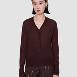 Purple Reem Cashair Henley Top - Joseph
