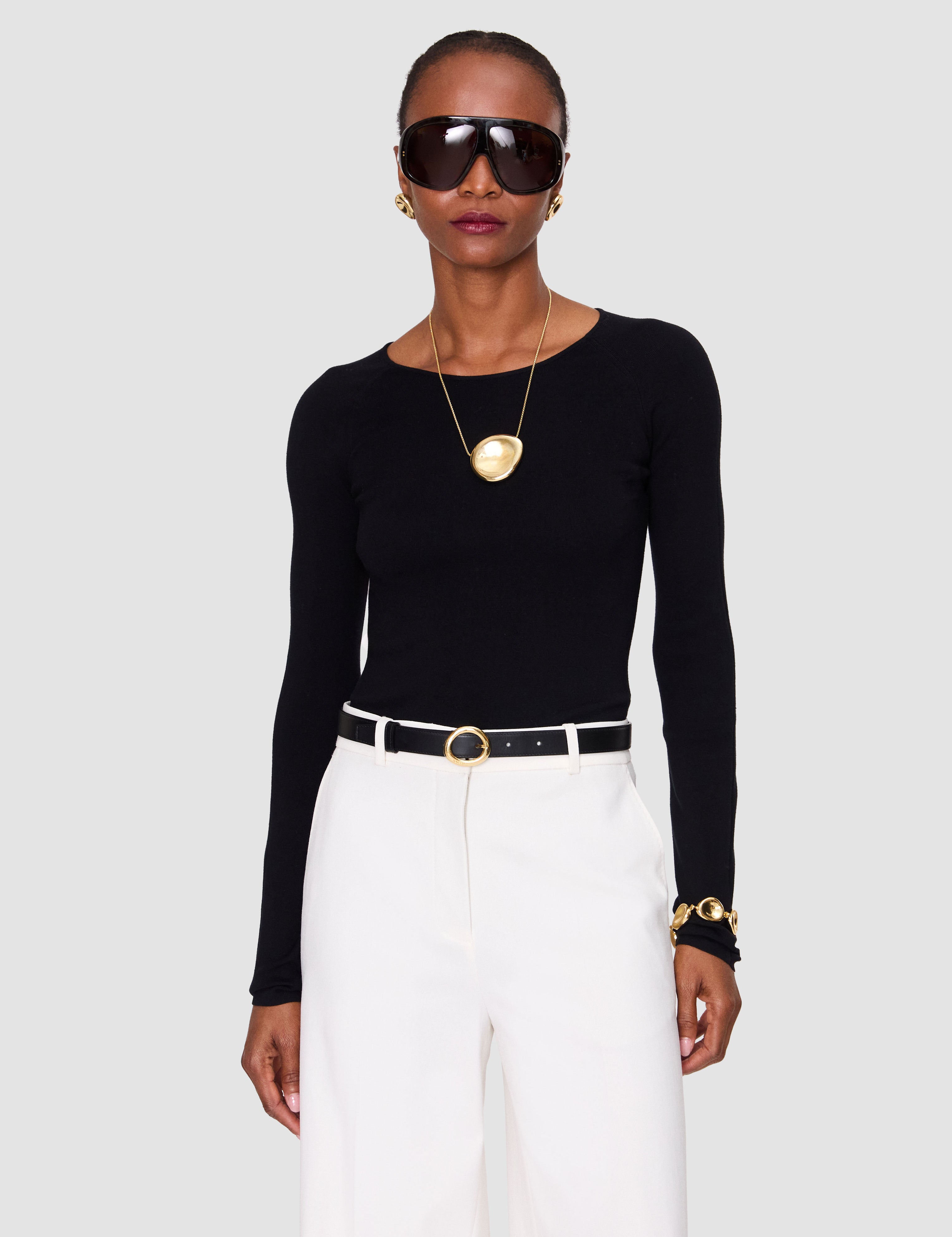 Black Rene Leather Belt - Joseph