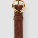 Brown Rene Textured Leather Belt - Joseph