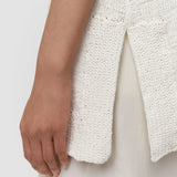 White Rian Open Cotton Knit Polo Top - Joseph