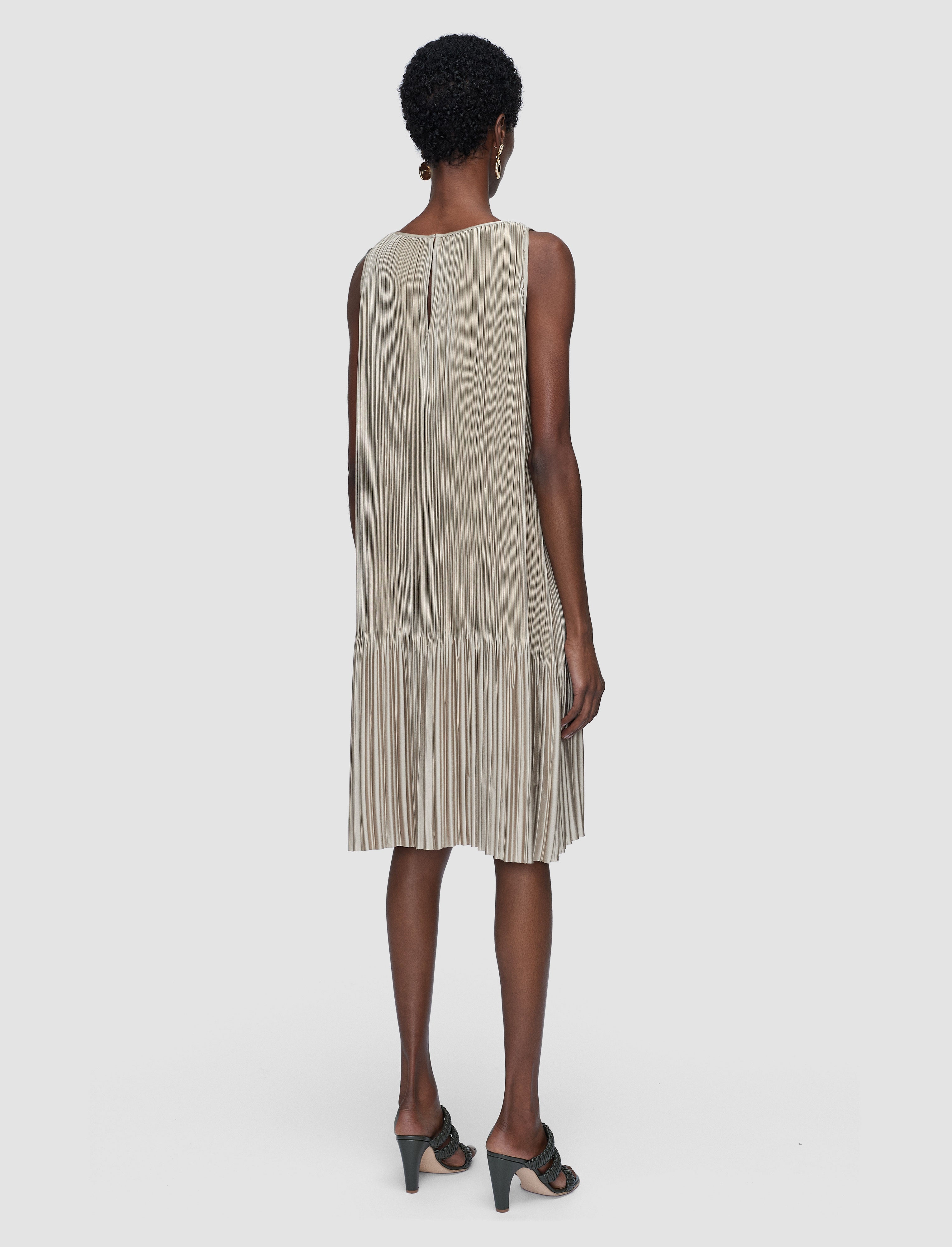 Joseph Rida Pleated Satin Dress - Size 38 - Beige Joseph Rida Pleated Satin Dress - Size 38 - Beige