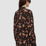 Brown Rieu Tortoiseshell Crepe Blouse - Joseph