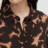 Brown Rieu Tortoiseshell Crepe Blouse - Joseph