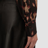 Brown Rieu Tortoiseshell Crepe Blouse - Joseph