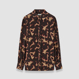 Brown Rieu Tortoiseshell Crepe Blouse - Joseph