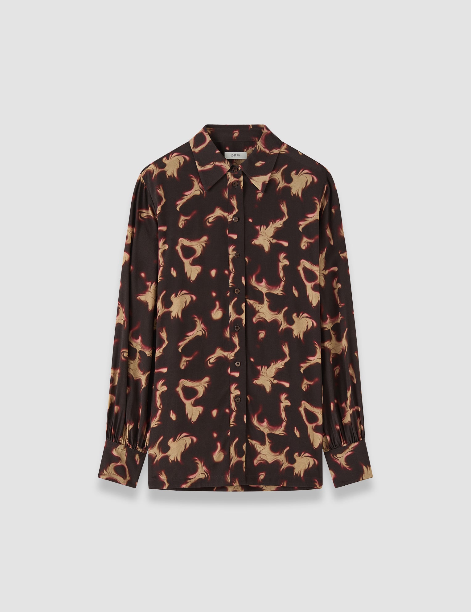 Brown Rieu Tortoiseshell Crepe Blouse - Joseph