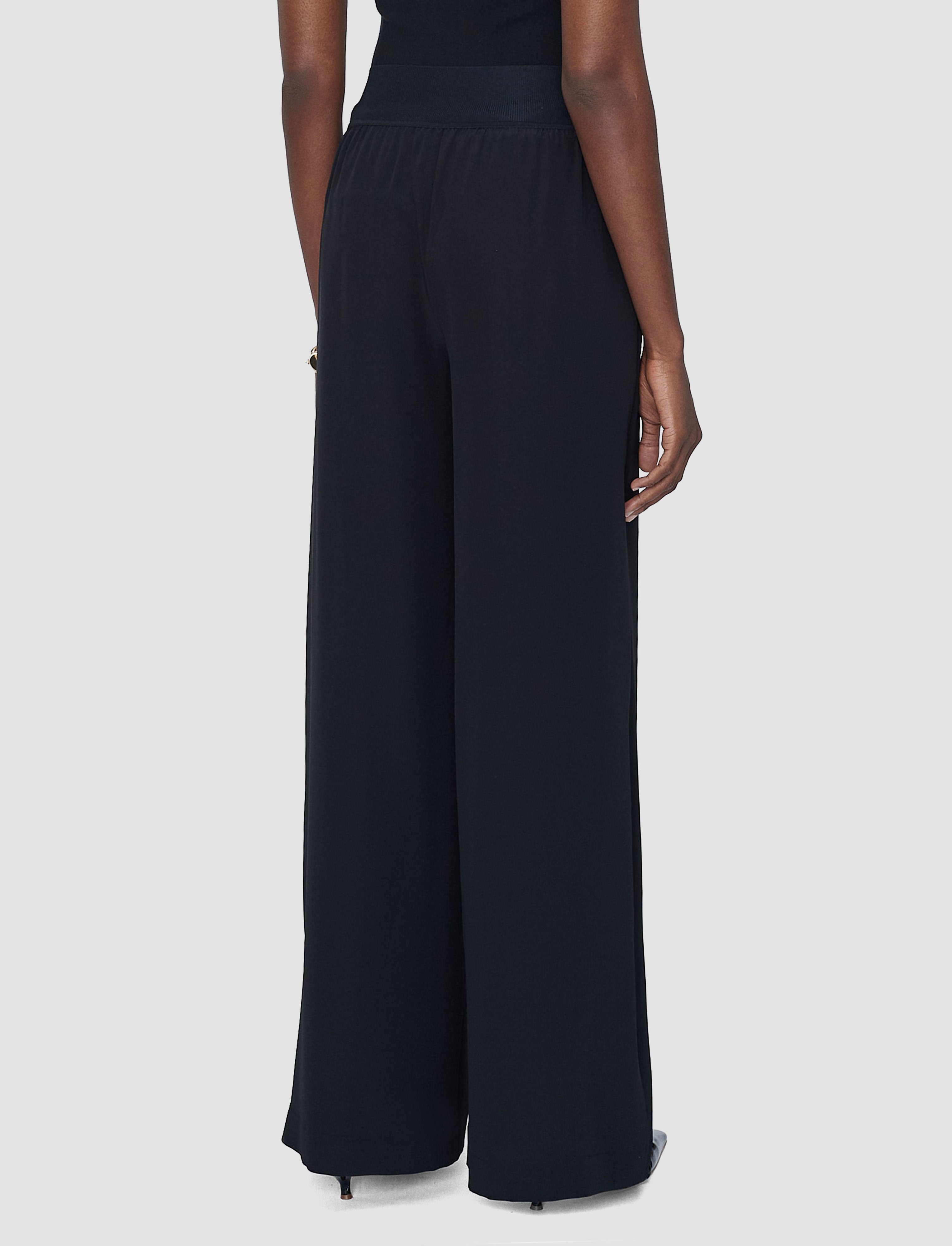 ブラック-rihani-crepe-de-soie-silk-トラウザーズ-JOSEPH