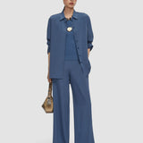 Blue Rihani Crepe de Soie Silk Trousers - Joseph