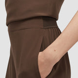 Brown Rihani Crepe de Soie Silk Trousers - Joseph