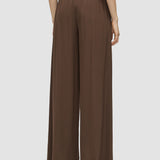 Brown Rihani Crepe de Soie Silk Trousers - Joseph