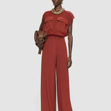 Red Rihani Crepe de Soie Silk Trousers - Joseph