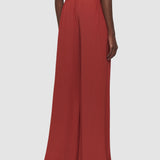 Red Rihani Crepe de Soie Silk Trousers - Joseph