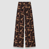 Brown Rihani Tortoiseshell Crepe Trousers - Joseph