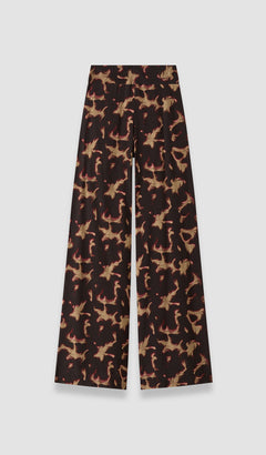 Brown Rihani Tortoiseshell Crepe Trousers - Joseph