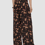 Brown Rihani Tortoiseshell Crepe Trousers - Joseph