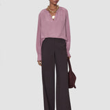 Purple Rina Crepe de Chine Silk Blouse - Joseph