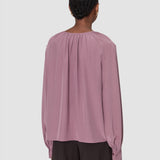 Purple Rina Crepe de Chine Silk Blouse - Joseph