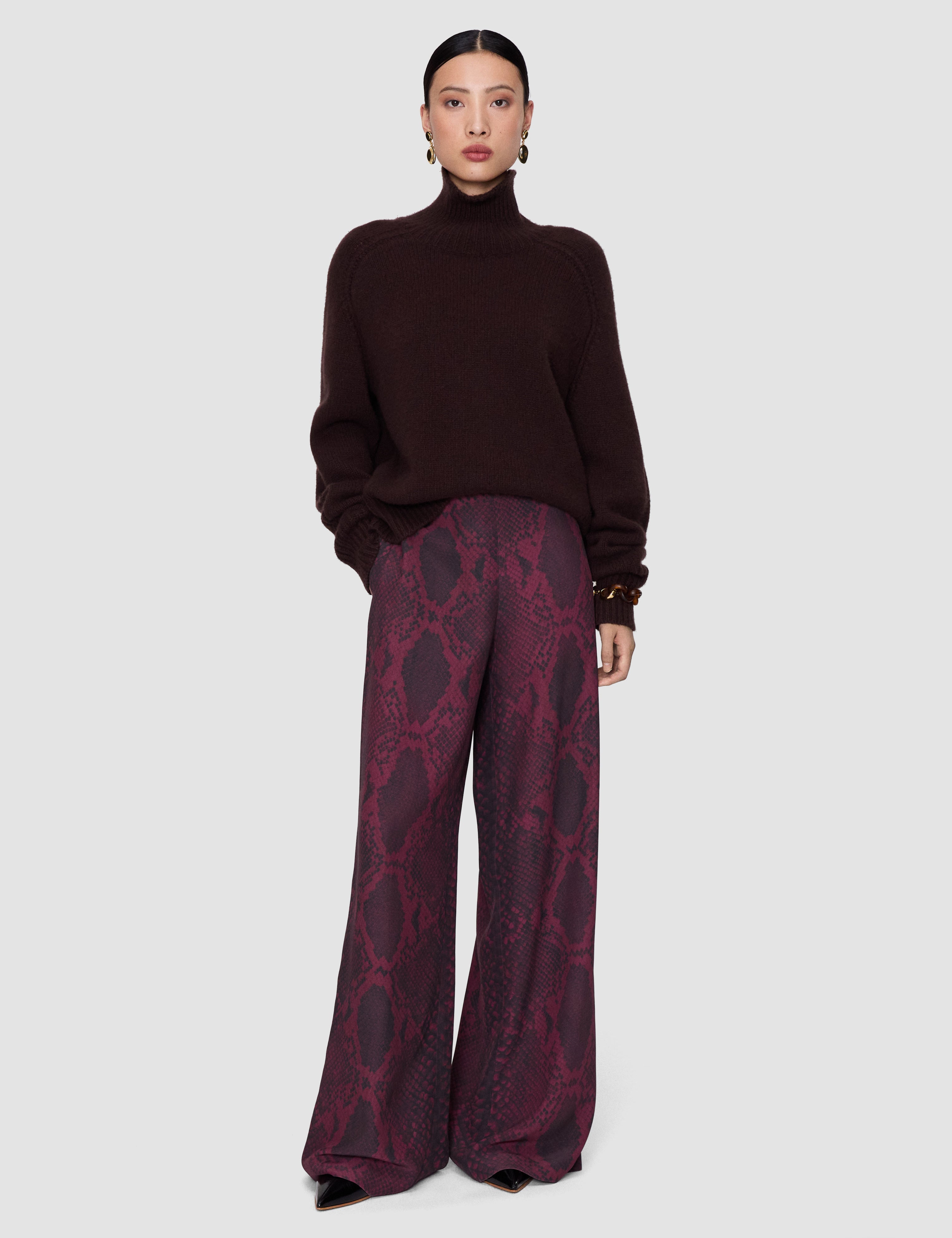 Purple Rita Naia Twill Snake Trousers - Joseph