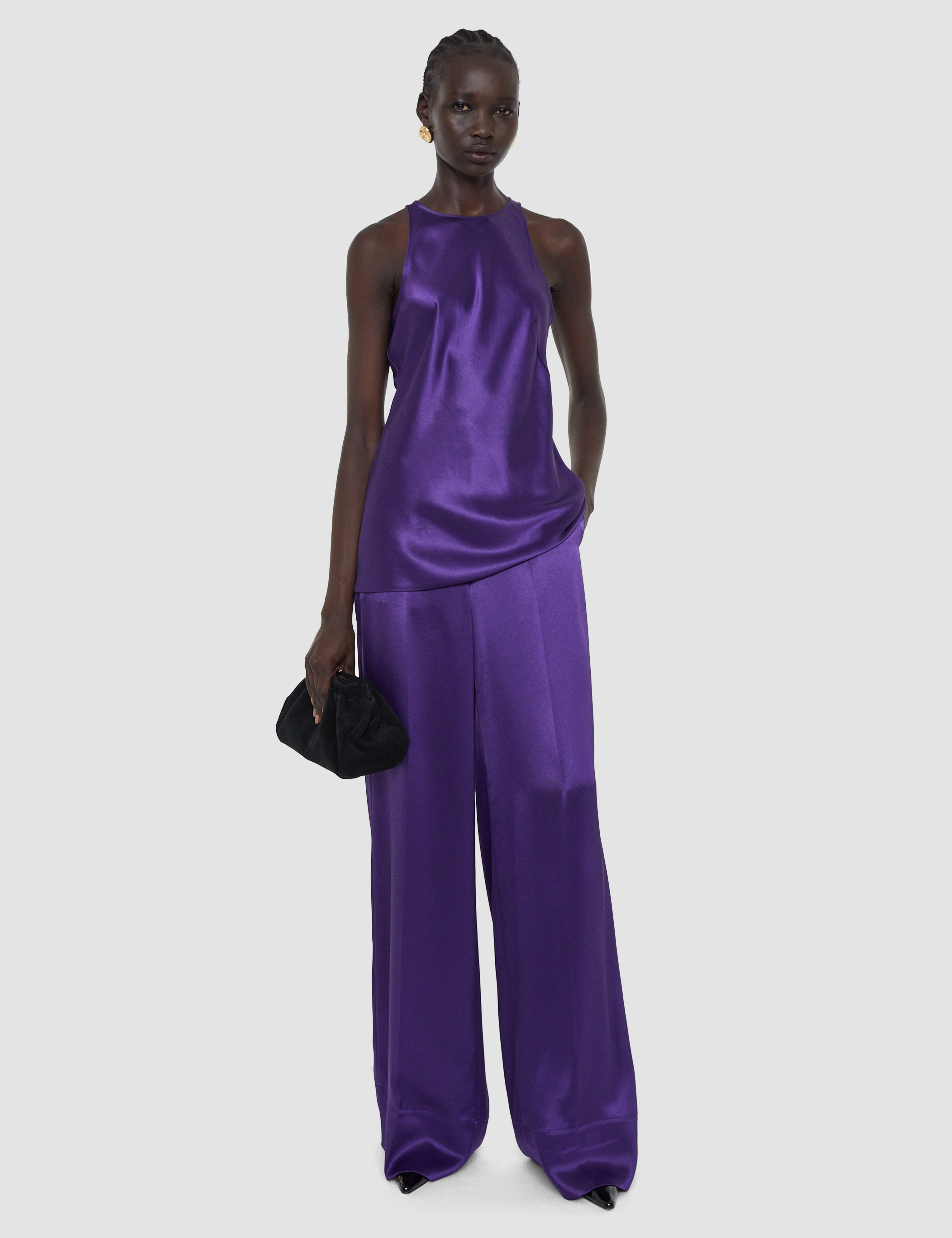 Purple Ritz Double Satin Top - Joseph