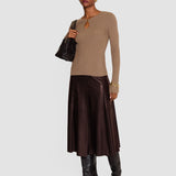 Brown Riya Soft Nappa Skirt - Joseph