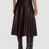 Brown Riya Soft Nappa Skirt - Joseph