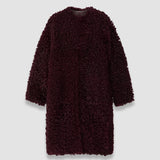 Purple Robbie Long Wool Shearling Coat - Joseph