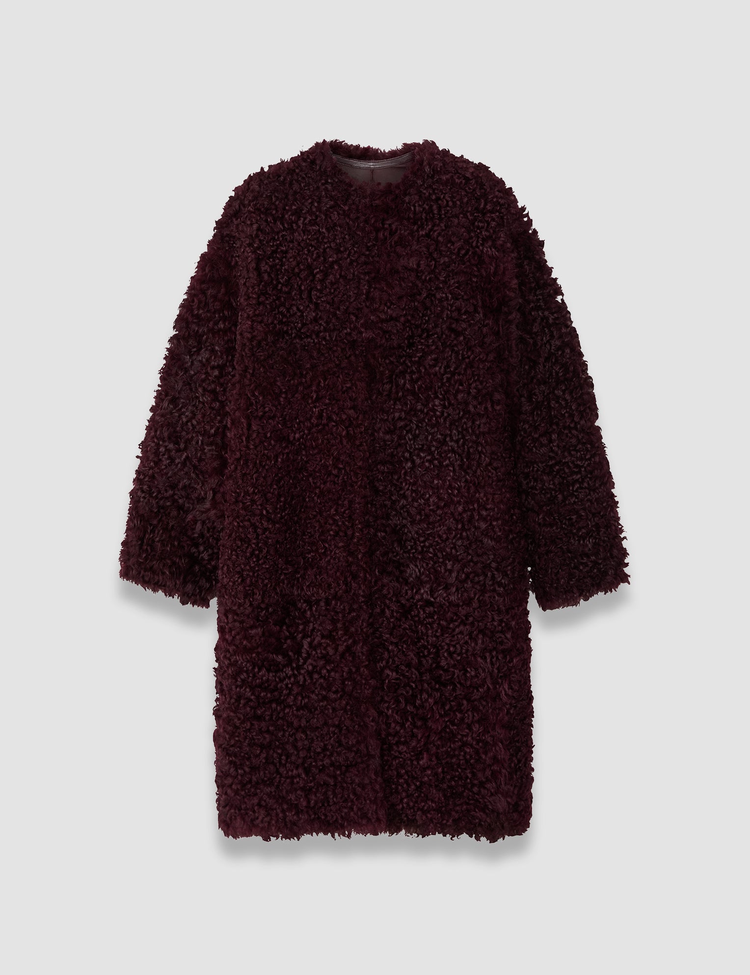 Purple Robbie Long Wool Shearling Coat - Joseph