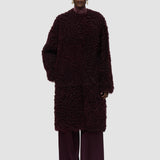Purple Robbie Long Wool Shearling Coat - Joseph