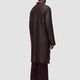 Purple Robbie Long Wool Shearling Coat - Joseph