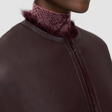 Purple Robbie Long Wool Shearling Coat - Joseph