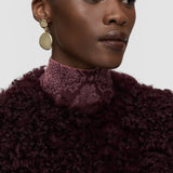 Purple Robbie Long Wool Shearling Coat - Joseph