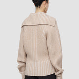 Beige Robby Mouliné Merino Knit Jumper - Joseph