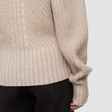 Beige Robby Mouliné Merino Knit Jumper - Joseph
