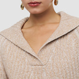 Beige Robby Mouliné Merino Knit Jumper - Joseph