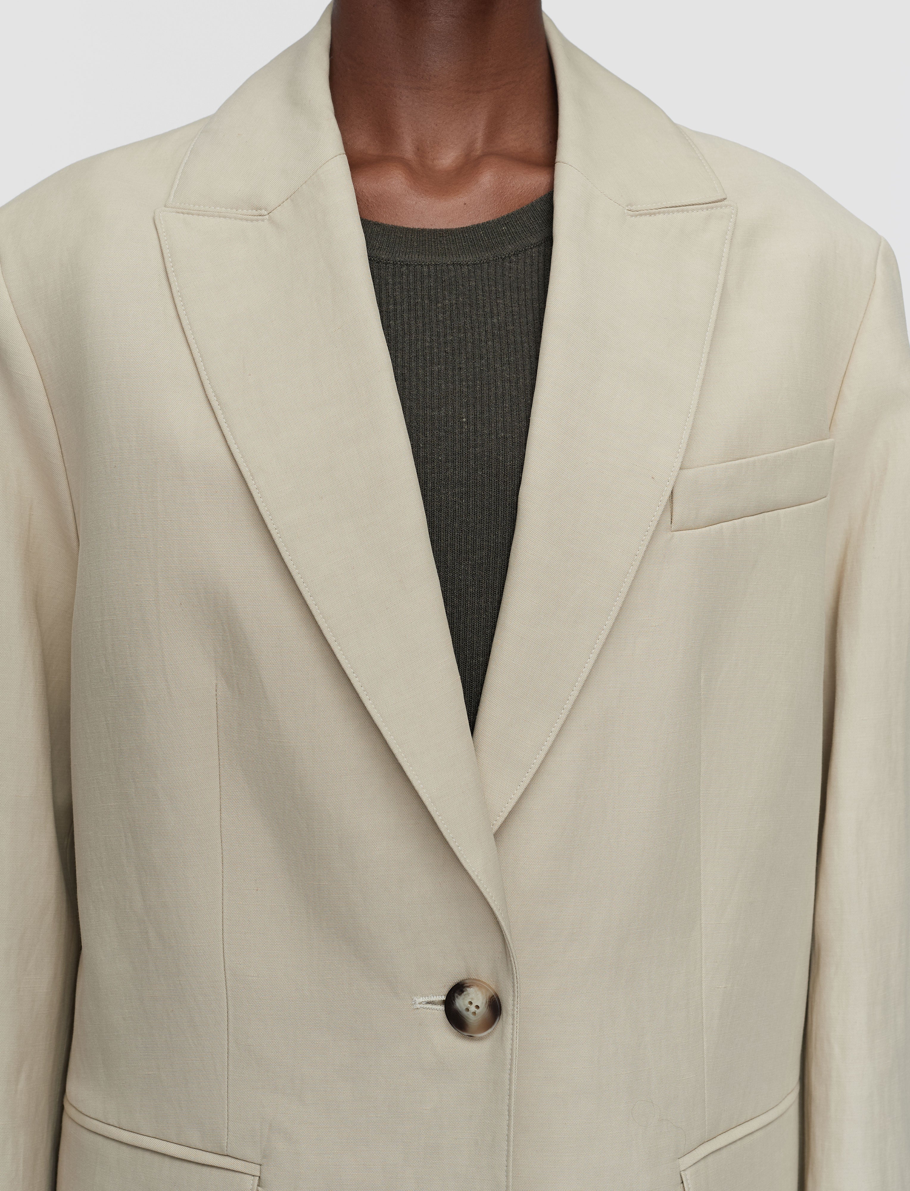 Rochd Light Linen Blend Jacket in Beige | JOSEPH GB
