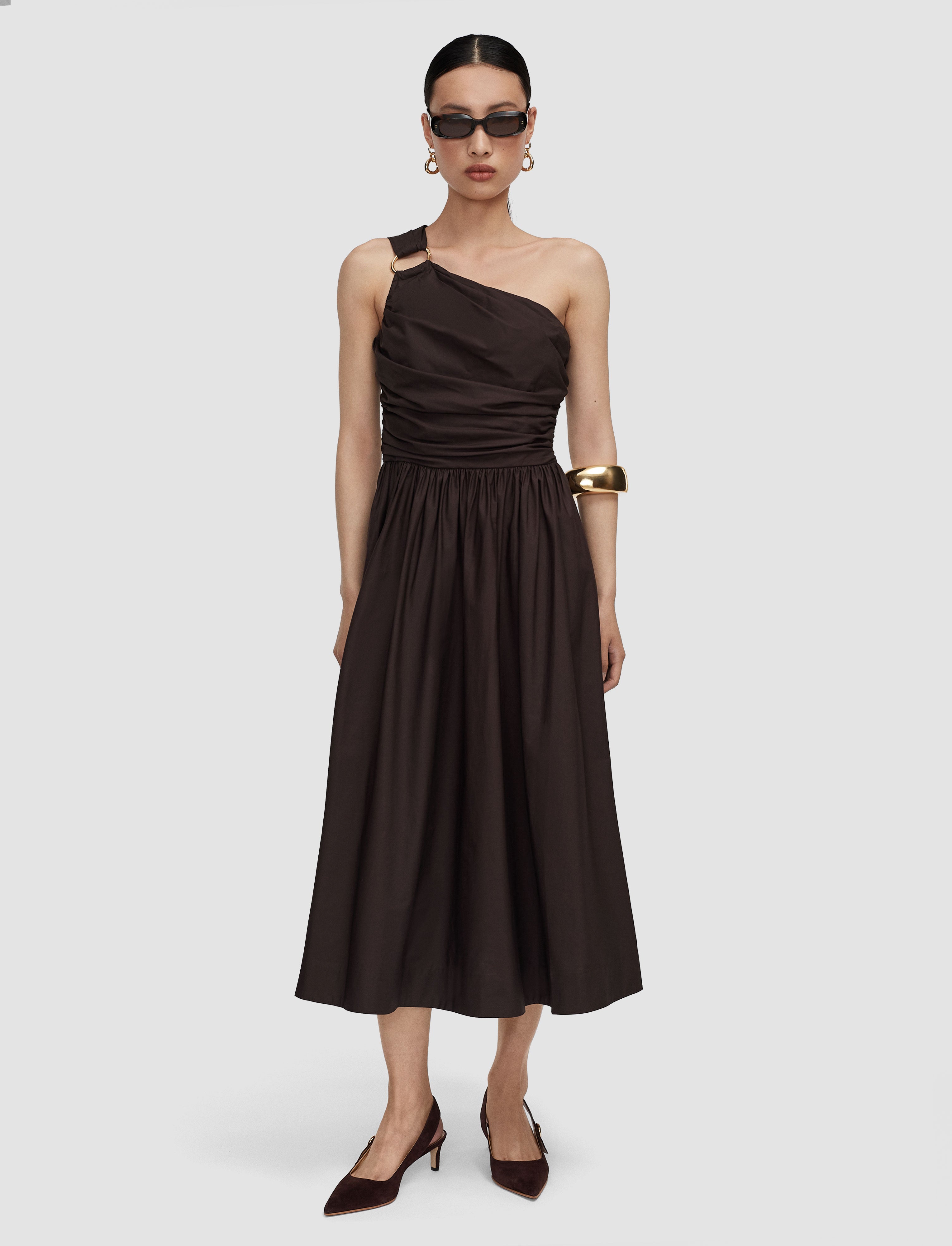 brown-ros-cotton-poplin-dress-JOSEPH
