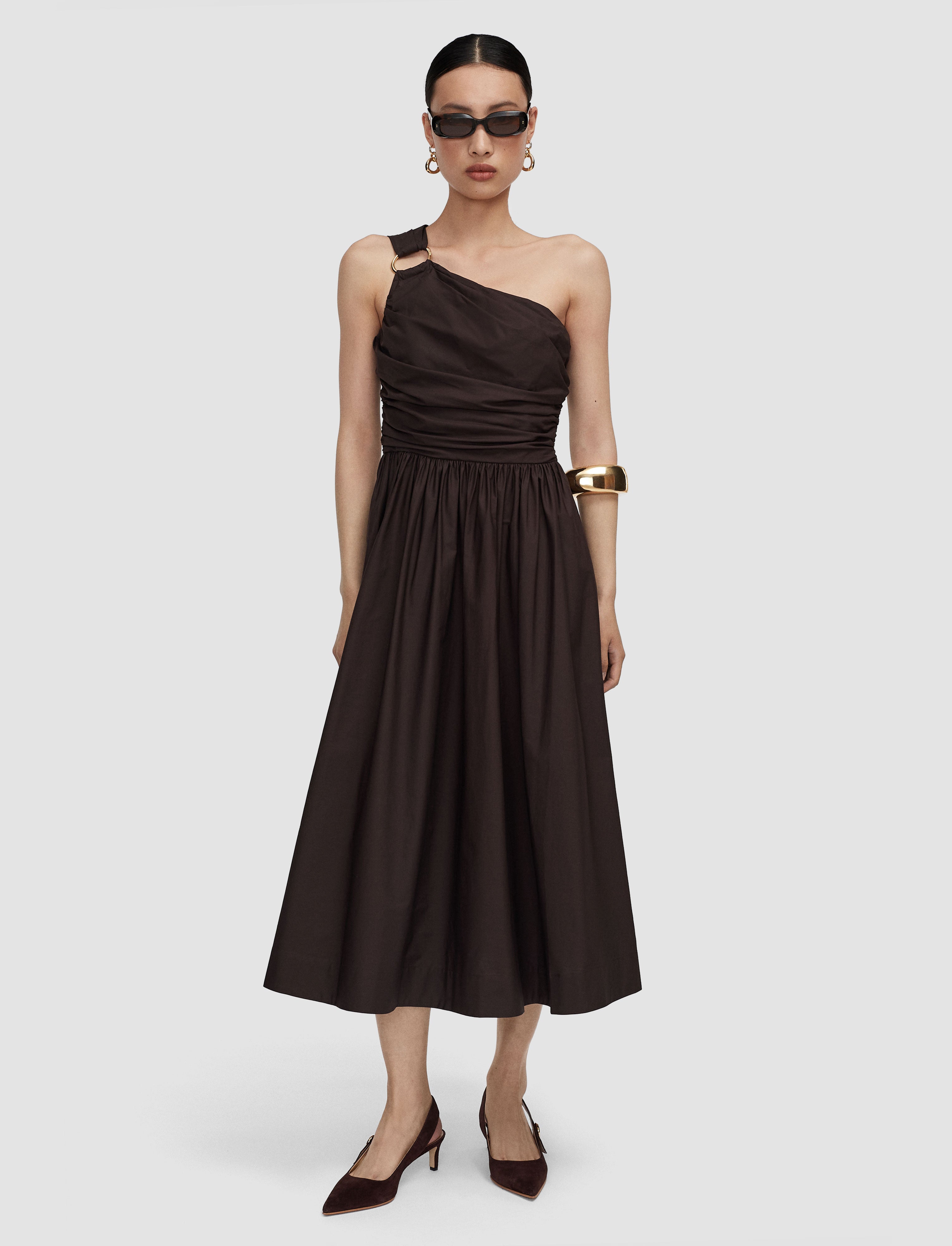 brown-ros-cotton-poplin-dress-JOSEPH