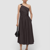 Brown Ros Cotton Poplin Dress - Joseph