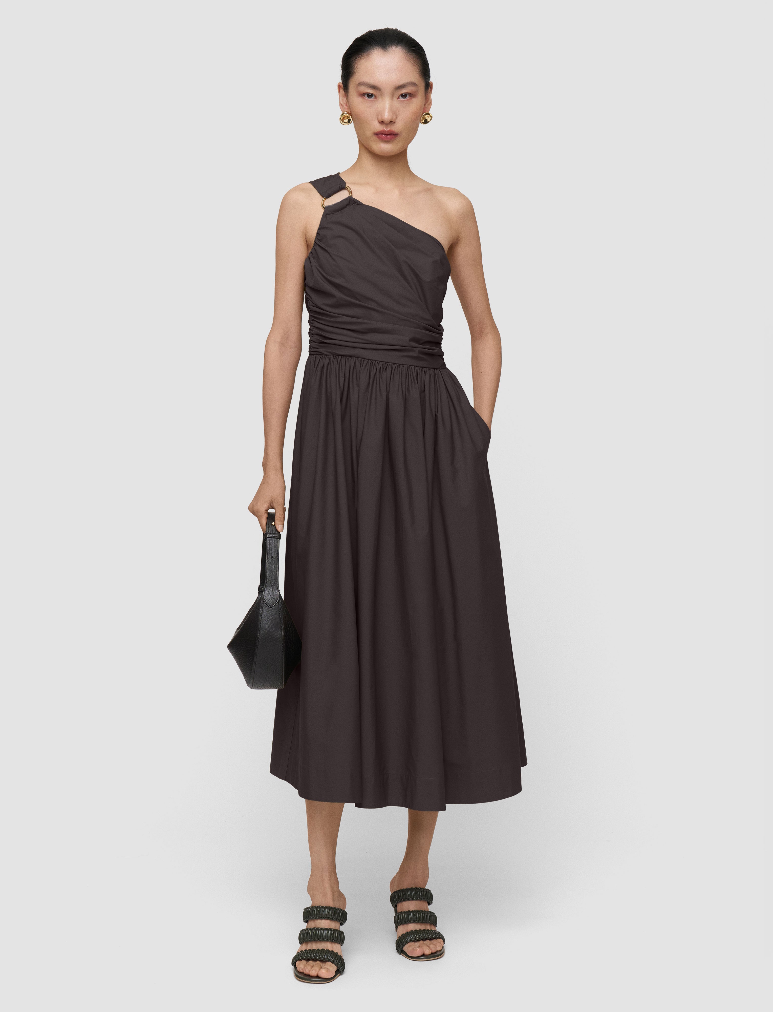 brown-ros-cotton-poplin-dress-JOSEPH