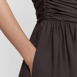 Brown Ros Cotton Poplin Dress - Joseph